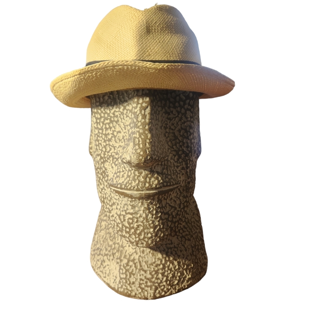 J Crew Tan Natural Fiber Panama Straw Hat Size Small Medium